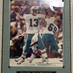 Autographed Dan Marino Wooden Plaque 