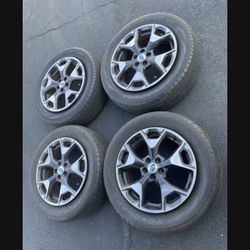 4 — 225/60r17 5x100 5x3.94 Stock Subaru and Crosstrek Forester Wheels Rims Good Tires!!