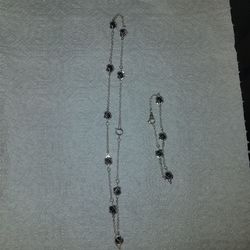 Bracelet with matching necklace purple