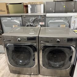 LG Mega Capacity 5.2 Cubic Washer And Dryer Set Electric With Warranty 