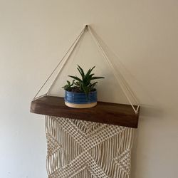 Walnut Shelf And macrome