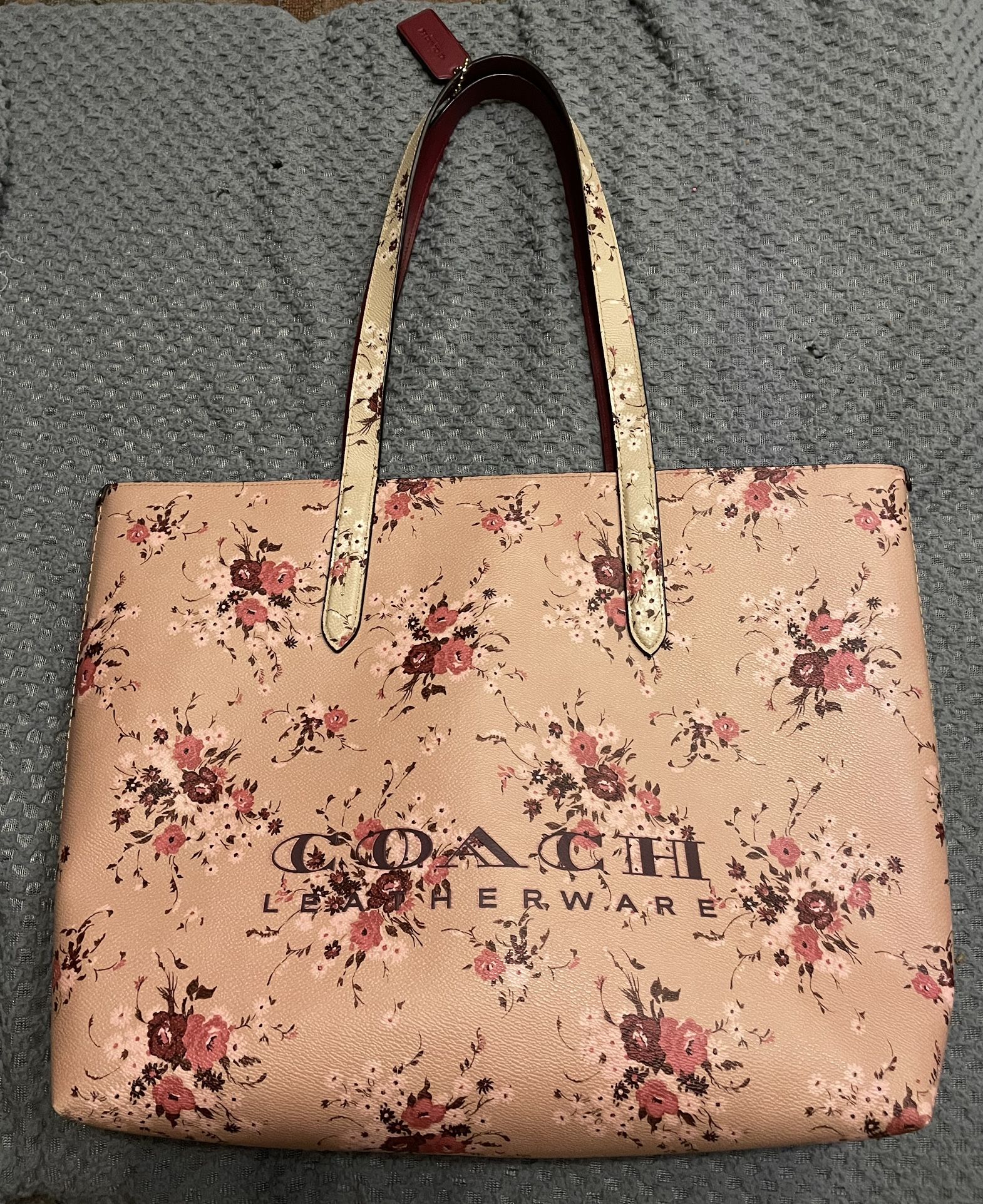Coach Leatherware Flower Tote Rose Pink Cream