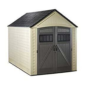 ubbermaid Roughneck Storage Shed, 7x10.5, Faint Maple and Brown