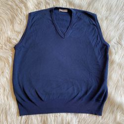 Vintage 90s Titleist Golf Sweater Vest Blue V-Neck Sleeveless USA Made Size XL