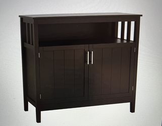 Brown sideboard or use as buffet table, dining cabinet, office credenza.