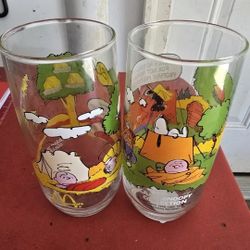 VINTAGE CAMP SNOOPY MCDONALD'S GLASSES
