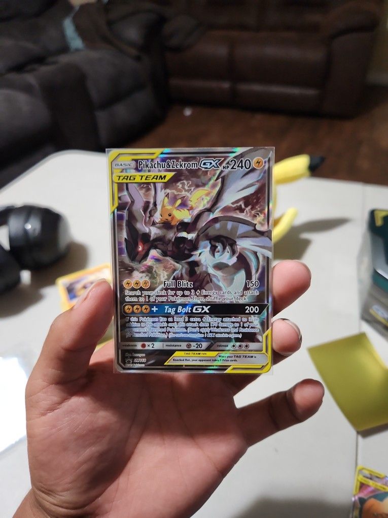 Pikachu & Zekrom GX SM168 Sm Holo Slight play Comes as shown