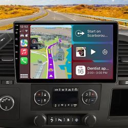 Car Radio Stereo Chevy Silverado 2007 2008 2009 2010 2011 2012 2013 GMC Sierra Yukon, Wireless CarPlay Android Auto, 10.2” Touch Screen Backup Camera
