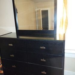 Black Glass Top Mirror