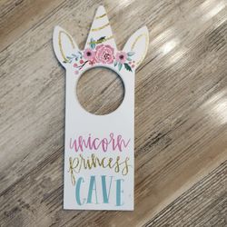 Unicorn Door Handle Sign 