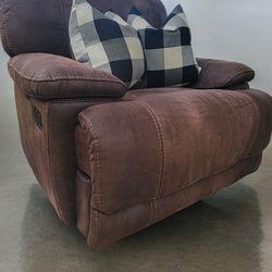 Microfiber Rocker Recliner Chair - Brown (DELIVERY AVAILABLE)
