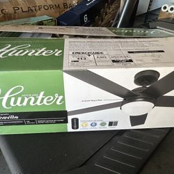 Hunter Asheville 52” Indoor/Outdoor Ceiling Fan w/remote & 5 Reversible Blades