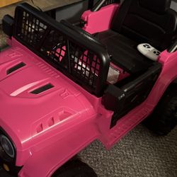 Pink motorized jeep