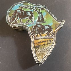 Soap Stone Puzzle Box Shape Of African Continent