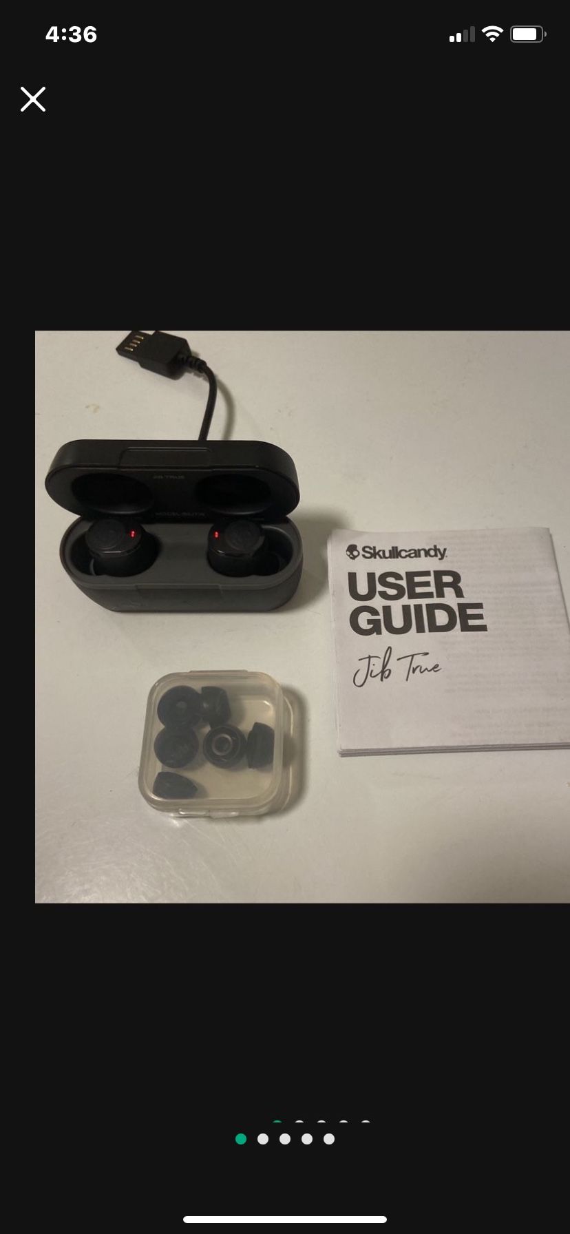 Skullcandy Jib True Wireless Earbud Headphones in Black