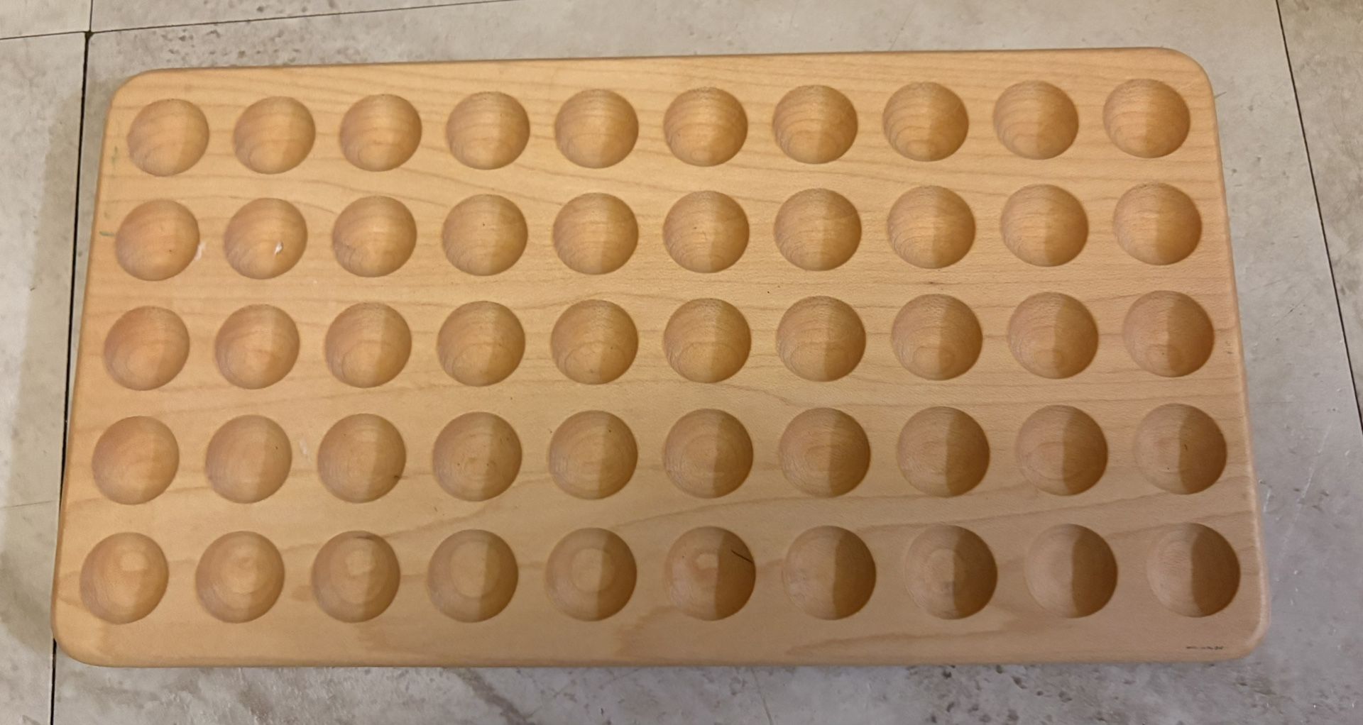 Montessori Wooden Counting 50 Board- Wool Balls Included