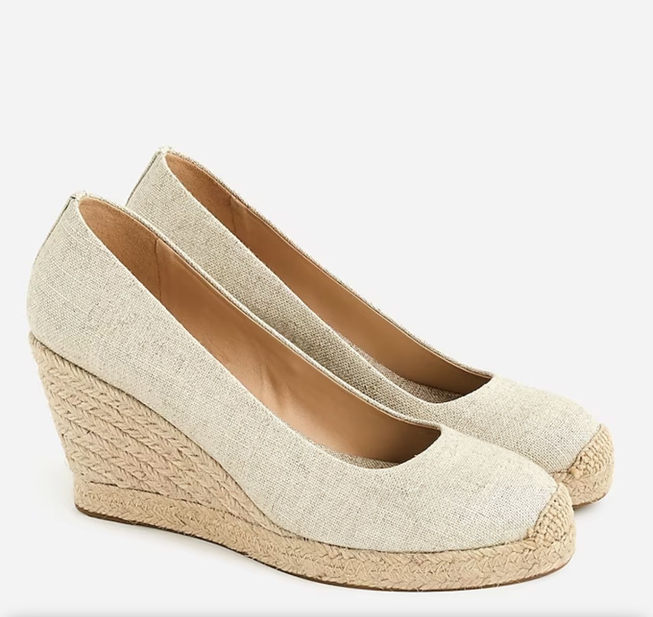 J. Crew Seville espadrille wedges in metallic canvas size 12