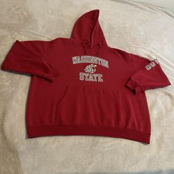 WSU Cougars Hoodie Adult 2XL Red Champion Sweatshirt Sweater Pullover NCAA Logo
