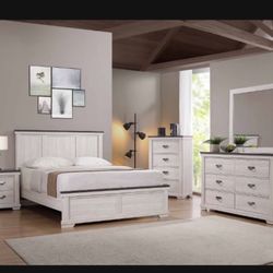 Brand New Elegant Leighton Queen Size Bedroom Set 