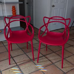 Modway Two Red Entangled Chairs