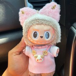 Labubu Clothes Pink Cat Outfit 