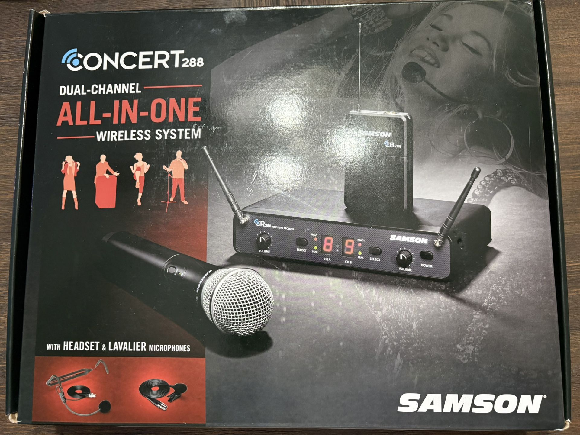 Samson Concert 288 Wireless Handheld Mic And Headset/Lavalier Mic