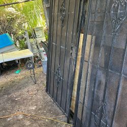 Steel Iron Front Door Gate With Metal Mesh Screen 