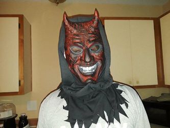 Halloween mask and Cape.