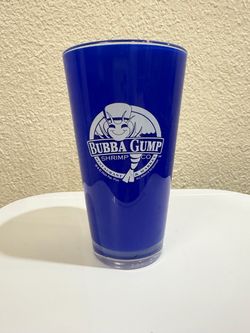 Bubba Gump Shrimp Co Cobalt Blue Plastic Tumbler Cup Logo 2024 Souvenir