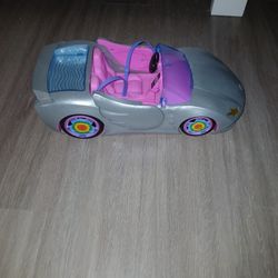 Silver Barbie Convertible Car