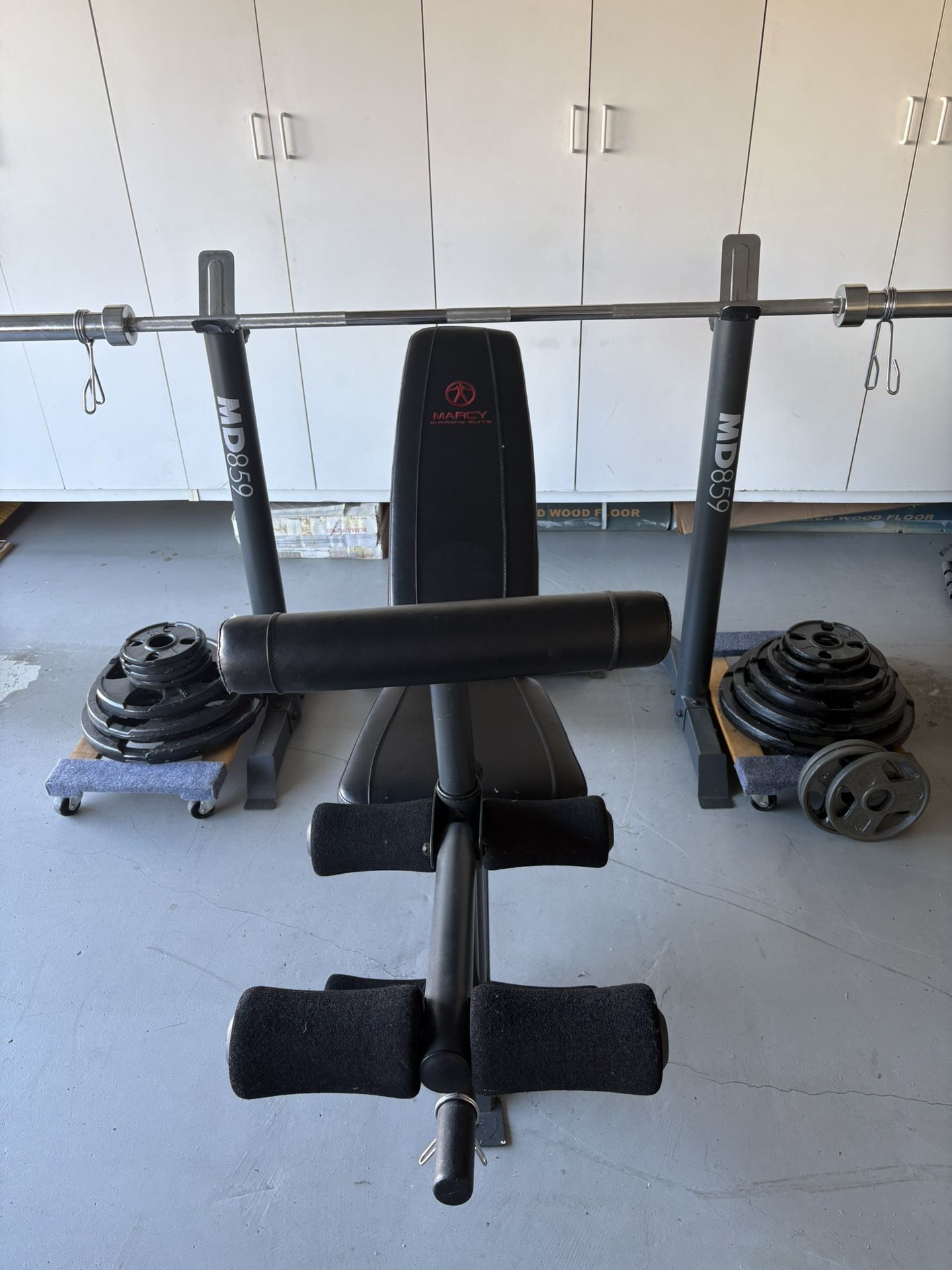 Complete Marcy MD859 Weight Bench Setup