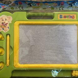 Mini kids drawing board convenient for on the go errands easy to carry !! Fun for the kids .. fresh in the box !! 