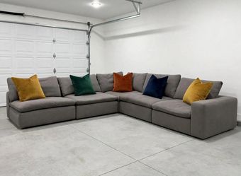 Modular Cloud Sectional - Light Gray - 5 Piece