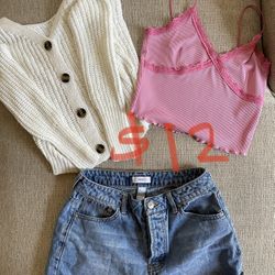 Top, Cardigan, And Short Bundle 