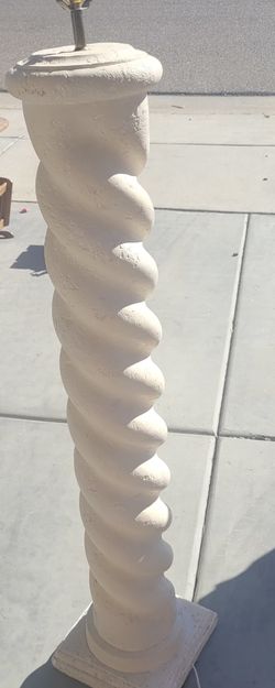 1980s Plaster-Style Spiral Floor Lamp