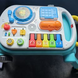 Baby Einstein Dj Musical Mix ‘N Roll 4-in-1 Push Walker, Activity Center, Toddler Table and Floor Toy