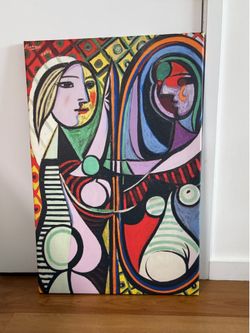 Picasso Girl in Front of Mirror on Canvas 20x30