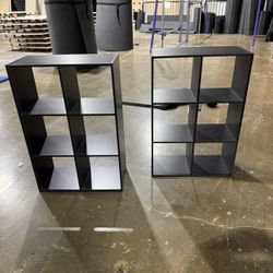 Black Cube Storage Shelves – Set of 2