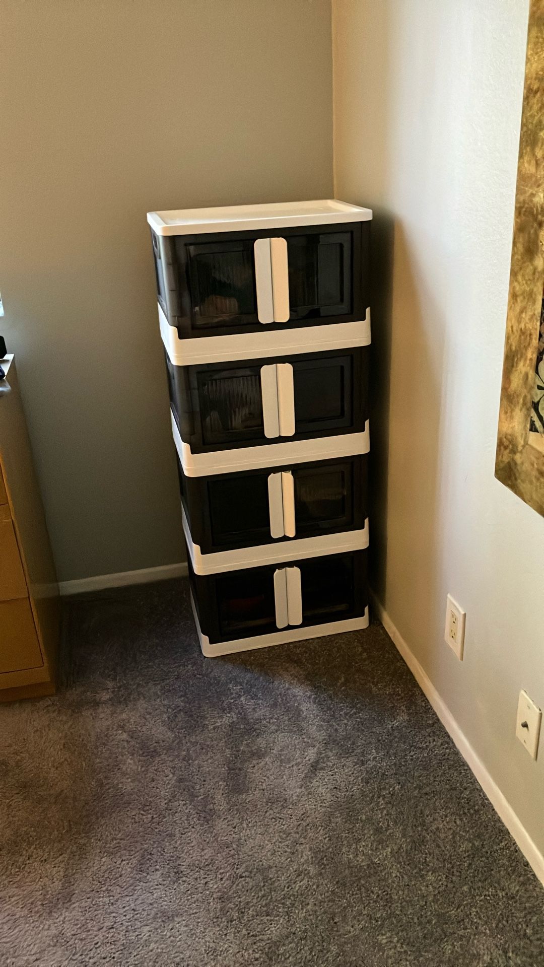 Stackable Storage Bins With Wheels (set of 4)