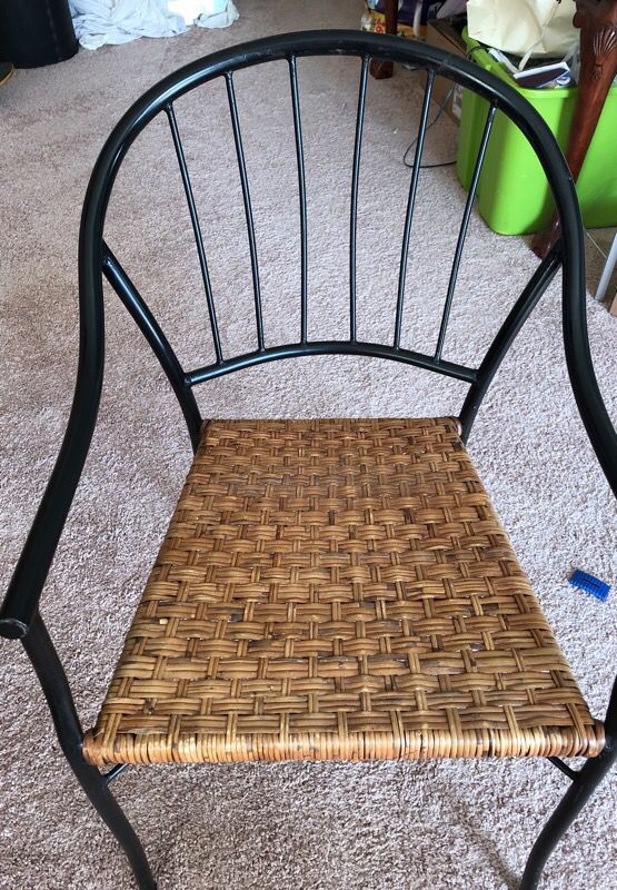 Beautiful metal Framed Chair with a wicker seat in perfect condition