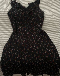 David Warren Black floral dress