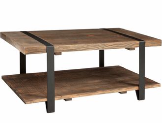 Rustic Wood and Metal Coffee Table