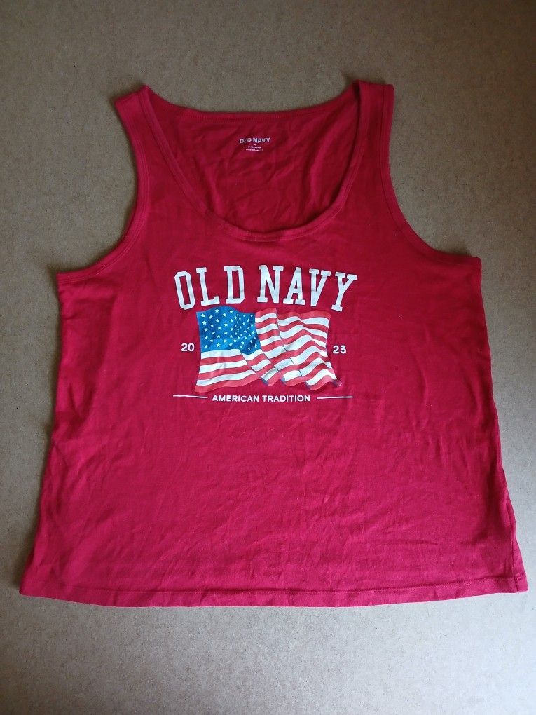 2023 Old Navy Flag Ladies M Tank Top And 3T T Shirt