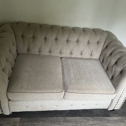 Beige Tufted Couch