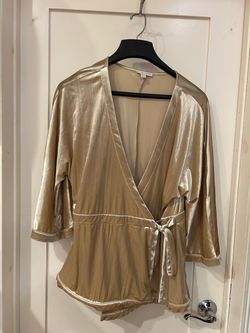 New York & Company Velvet Wrap Blouse