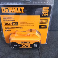 Brand New Never Used DeWalt 5 Amp 20 Volt XR Battery Retail For $100 In Store Before Tax Selling For $50