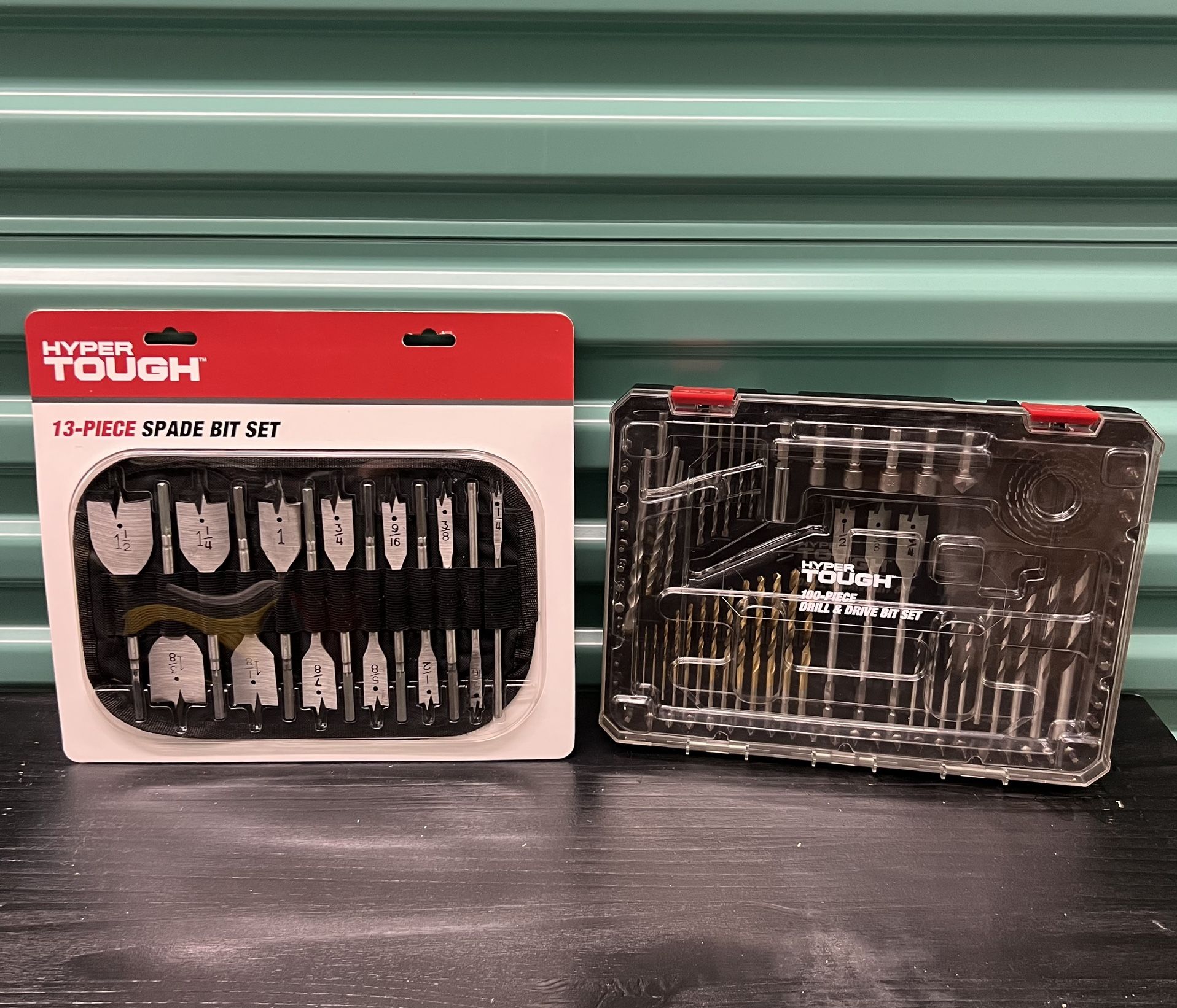 Hyper Tough Drill Bits, Screwdriver Bitt Set, Impact Driver Set, Wood Spade But Set. Drill Power Tools