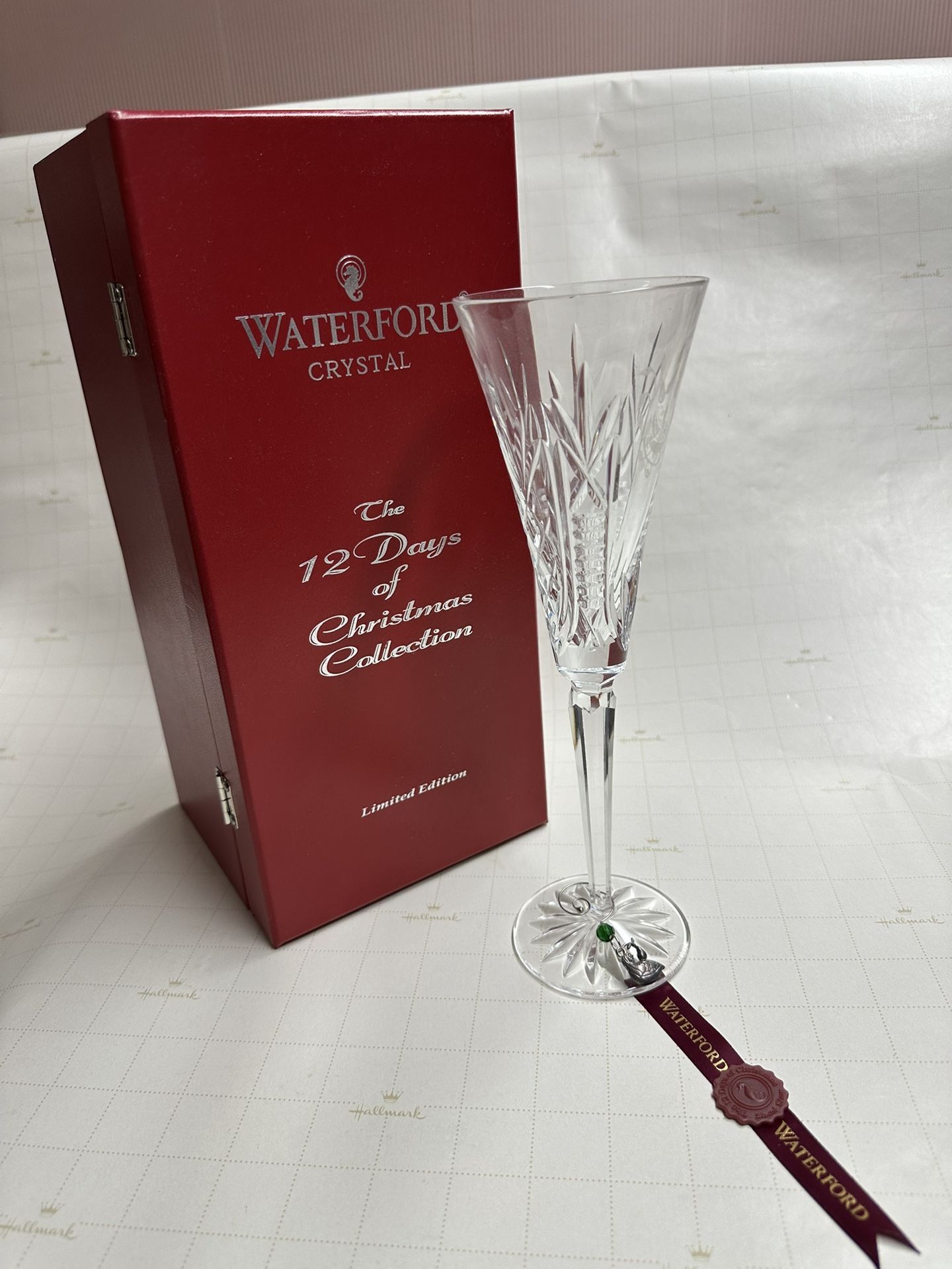 Waterford Crystal 12 Days of Christmas Limited Edition Partridge in Pear Tree Champagne Flute