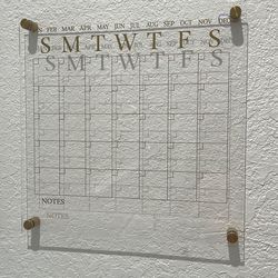 Golden clear calendar $20