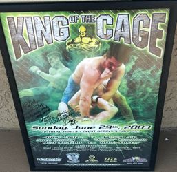 2003 King of the Cage Dean Lister Signed Framed MMA Event Poster